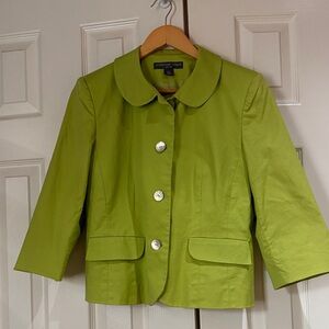 Josephine Chaus Bright Lime Green Cropped Button Jacket
